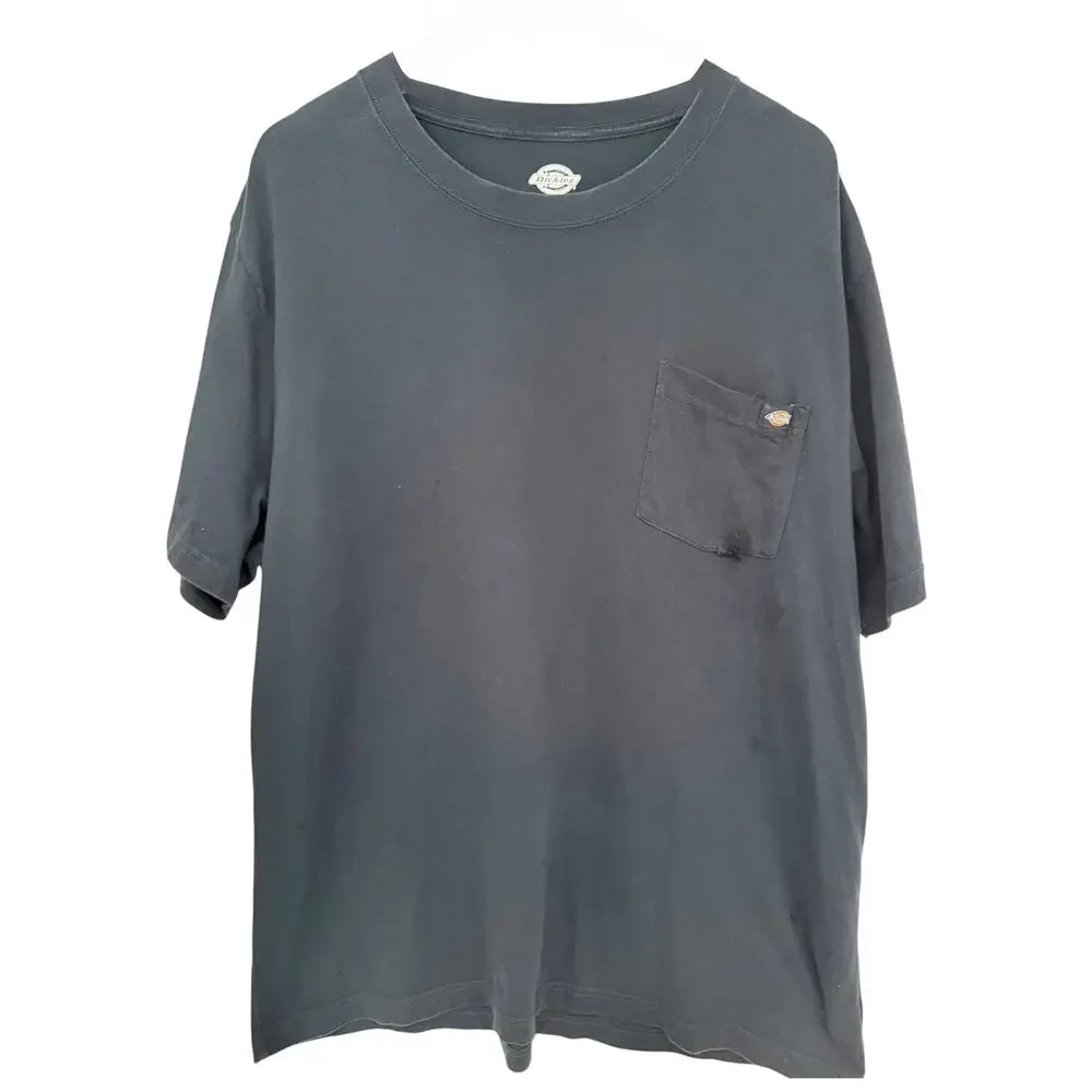 Dickies Pocket T Shirt Mens 2XL Blue Workwear Heavyweight Cotton Tee